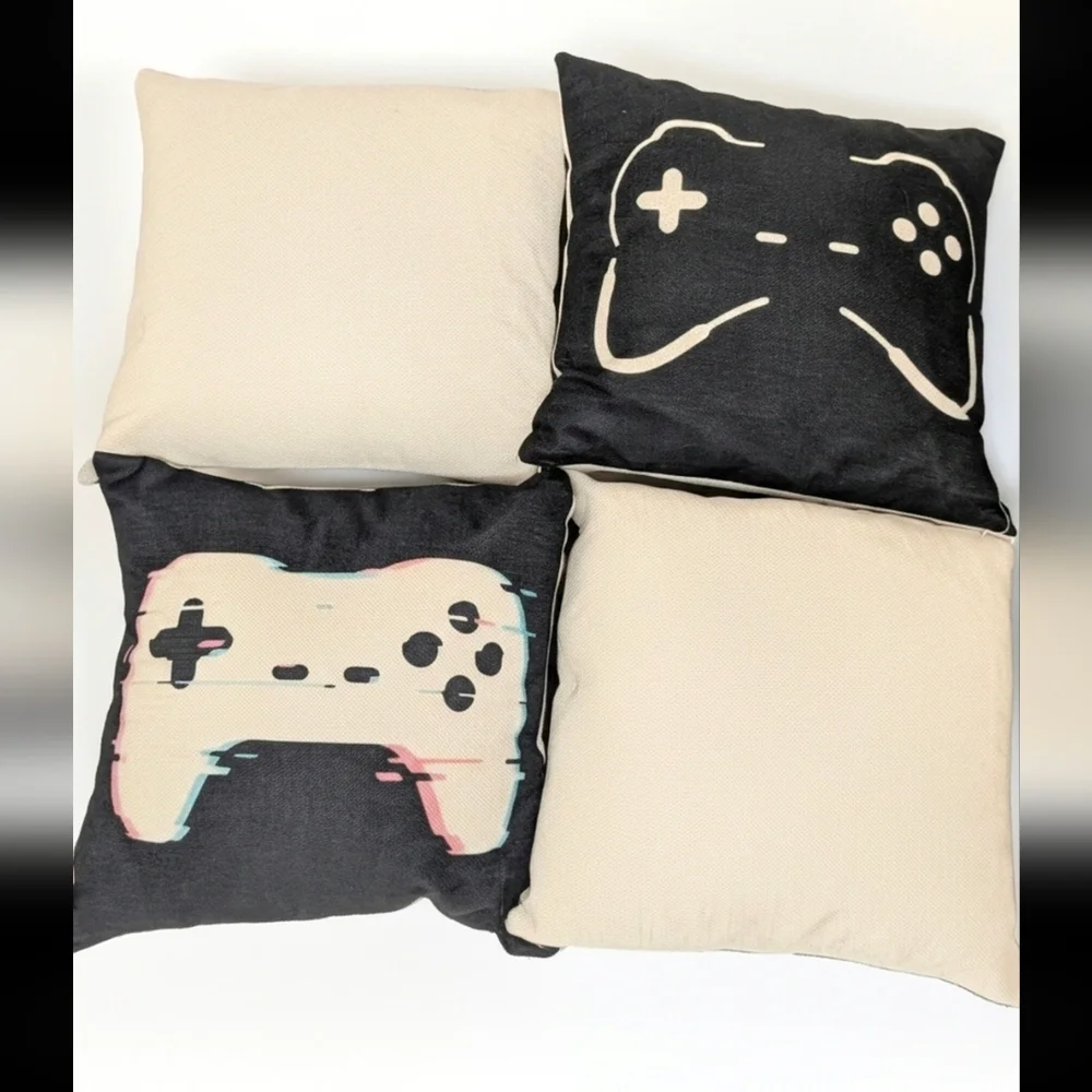 Set of 4 Gaming Pillow Covers – 18x18